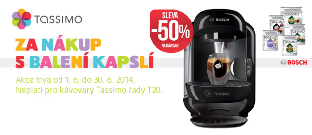 Bosch Tassimo: získejte kávovar s 50% slevou! Bosch Tassimo
