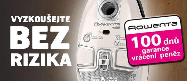 Vysavače Rowenta: 100 dní garance vrácení peněz! Rowenta 100 dní peníze zpět