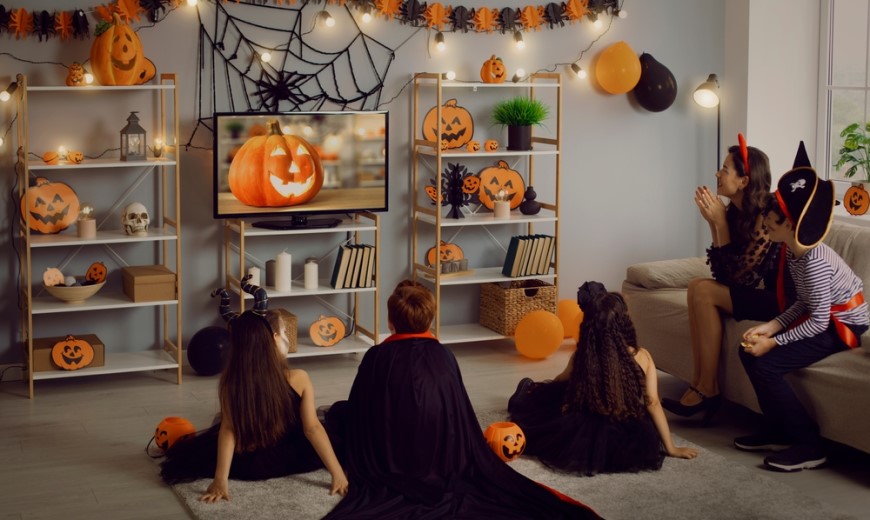 Nejlepší filmy a seriály na Halloween: 10 tipů pro děti i dospělé děti sledují tv v halloweenských kostýmech