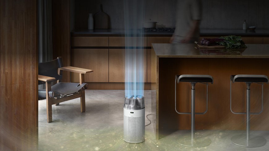 Dyson HushJet Compact: Nová čistička vzduchu s mimořádně tichým provozem Čistička vzduchu HushJet Compact umístěna uprostřed kuchyně