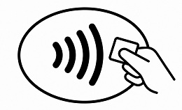 Jak platit mobilním telefonem? Symbol pro bezkontaktní platbu.
