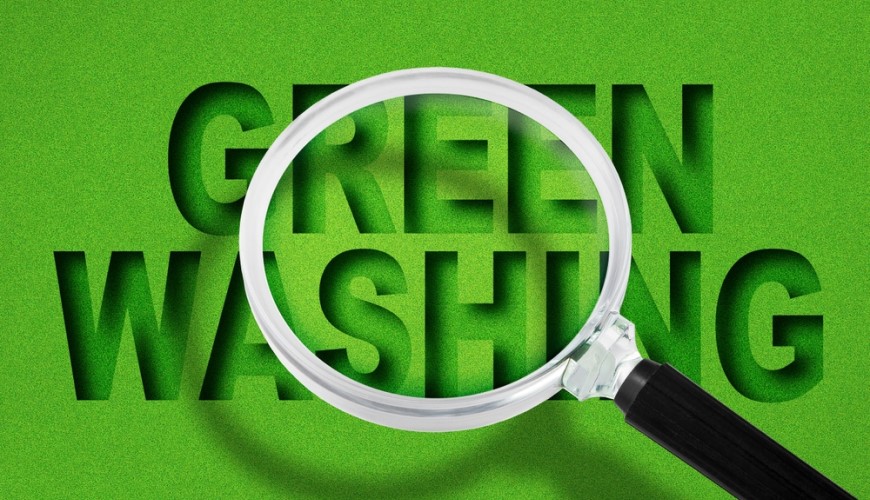 Co je greenwashing, jak ho poznat a jaké změny přináší nová směrnice EU? Ilustrace GREEN WASHING s lupou