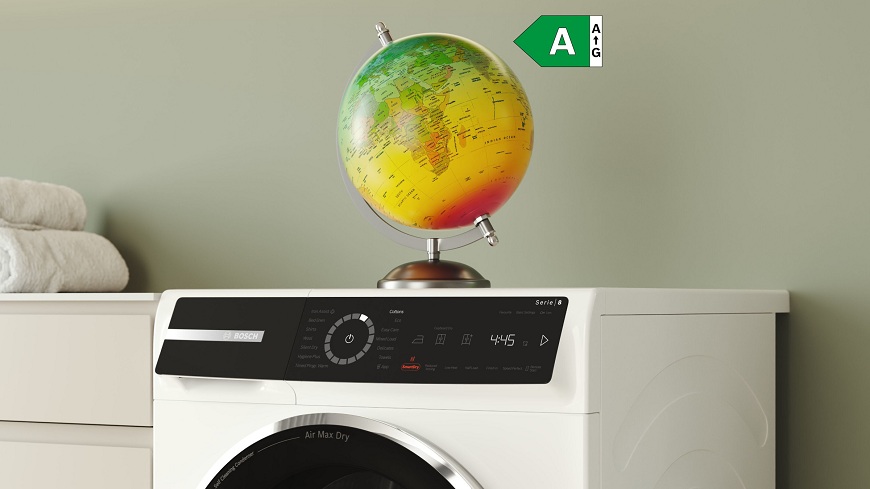 Co je Smart Start u chytrých spotřebičů Bosch? Sušička Bosch Serie 8, na které je postavený globus