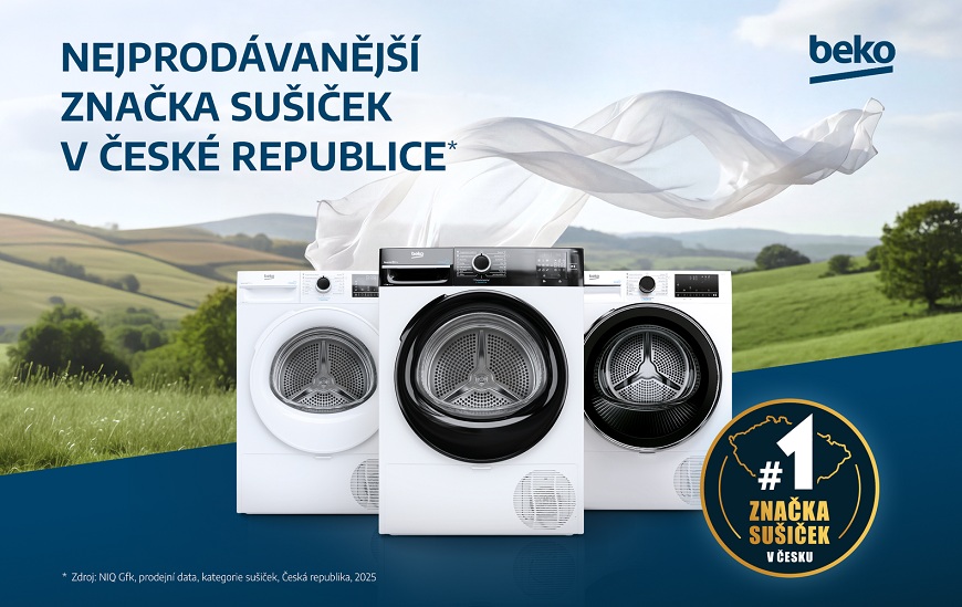 Šetrná péče, kterou si zamilujete: Sušičky Beko jsou volbou číslo jedna na českém trhu Sušičky Beko s tvrzením nejprodávanější na českém trhu