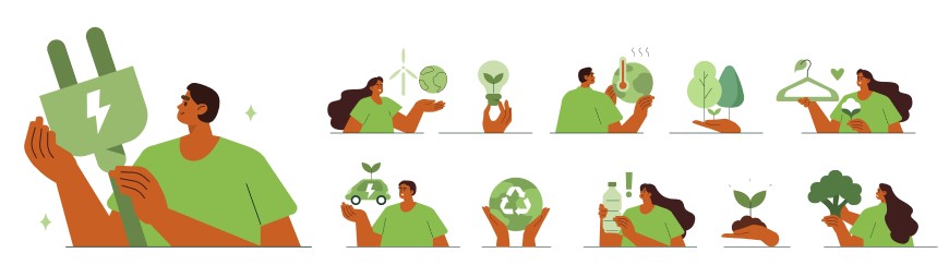 ☘️Co je to digitální odpad, jak ho vytváří naše online aktivita a jak ho omezit? Ilustrace zelené planety a tipy, jak být ekologický