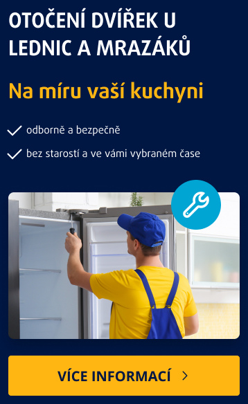 Otočení dvířek u lednice Otočení dvířek u lednice