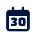 piktogram kalendáře s číslem 30