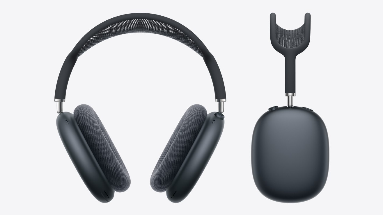 Černá sluchátka přes hlavu Apple AirPods Max 2 na bílém pozadí.