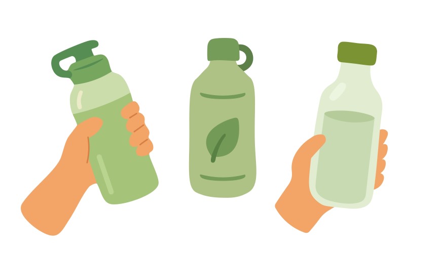 ☘️ZERO WASTE: Jak žít bez odpadu? Ilustrace recyklovatelných lahví