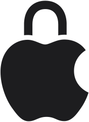 Logo Apple znázorněné jako zámek, aby vyjadřovalo, že Apple je synonymem integrované ochrany soukromí a bezpečnosti