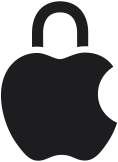 Logo Apple znázorněné jako zámek, aby vyjadřovalo, že Apple je synonymem integrované ochrany soukromí a bezpečnosti