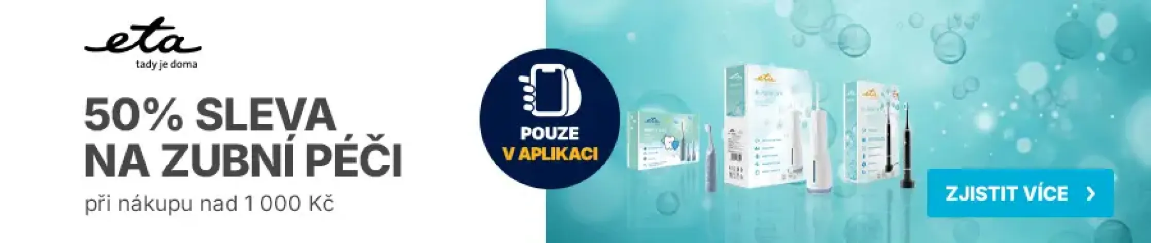ETA – 50% sleva na zubní péči při nákupu nad 1 000 Kč